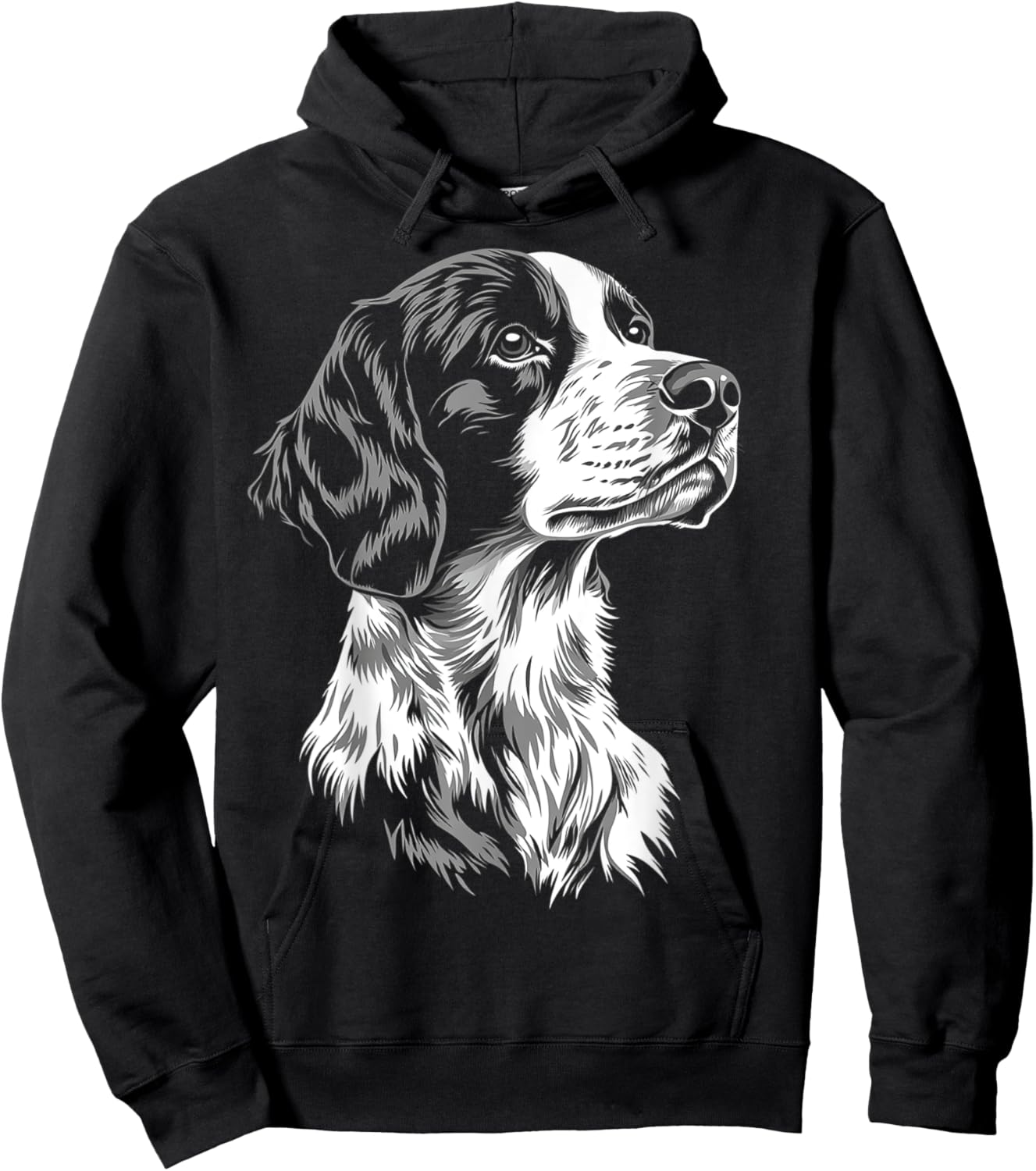 English Setter Dog Motif Pet Illustration English Setter Hoodie - Hoodie | Black