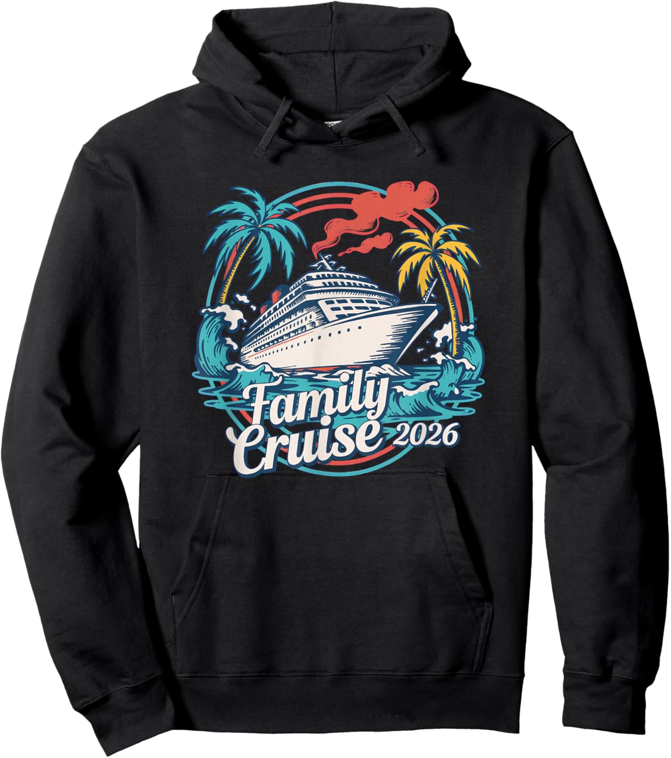 Family Cruise 2026 Summer Beach Vacation Family Matching T-Shirt - Hoodie | Black