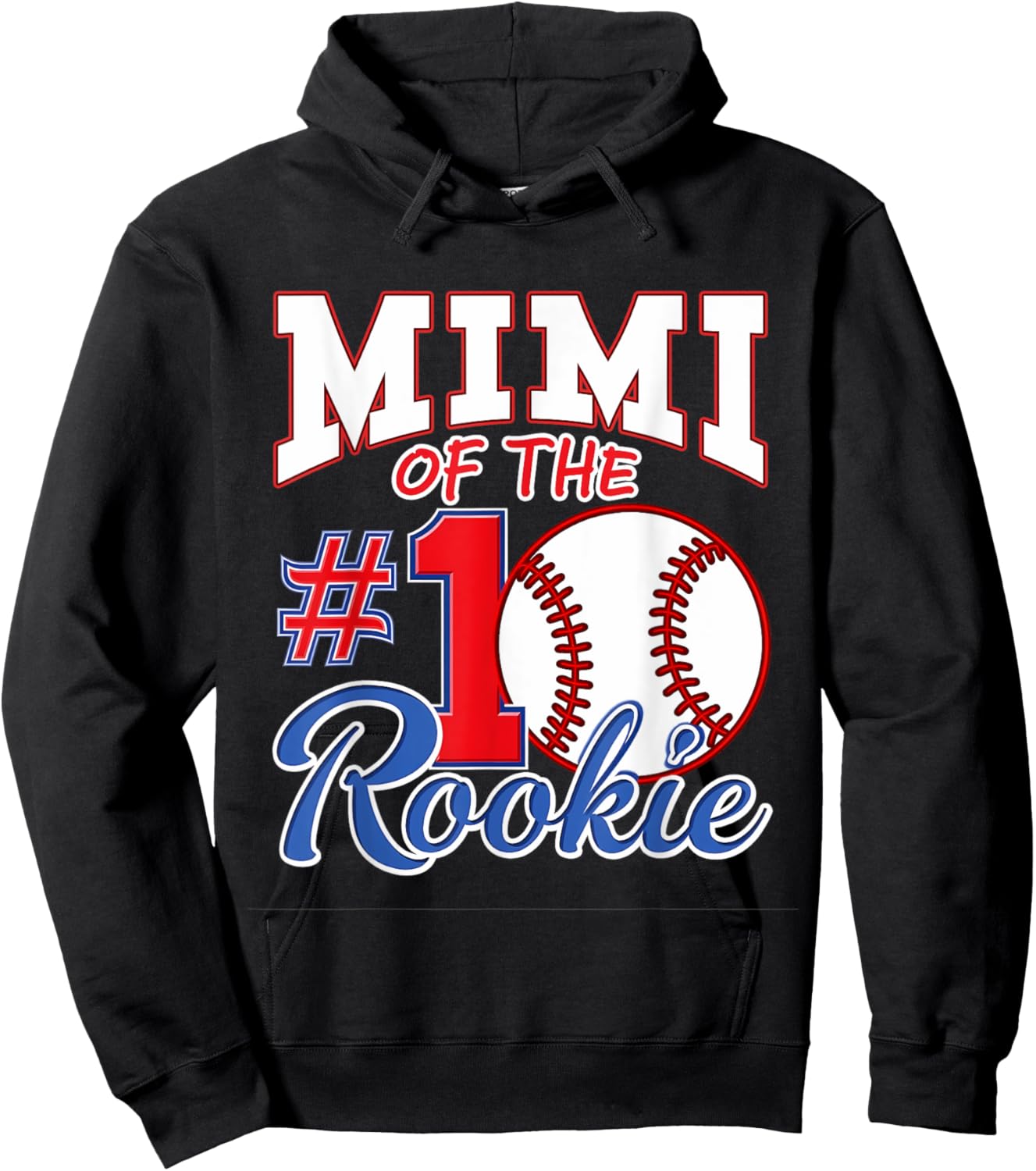 Retro Grandma Mimi Of The Number 1 Rookie Baseball Hoodie - Hoodie | Black