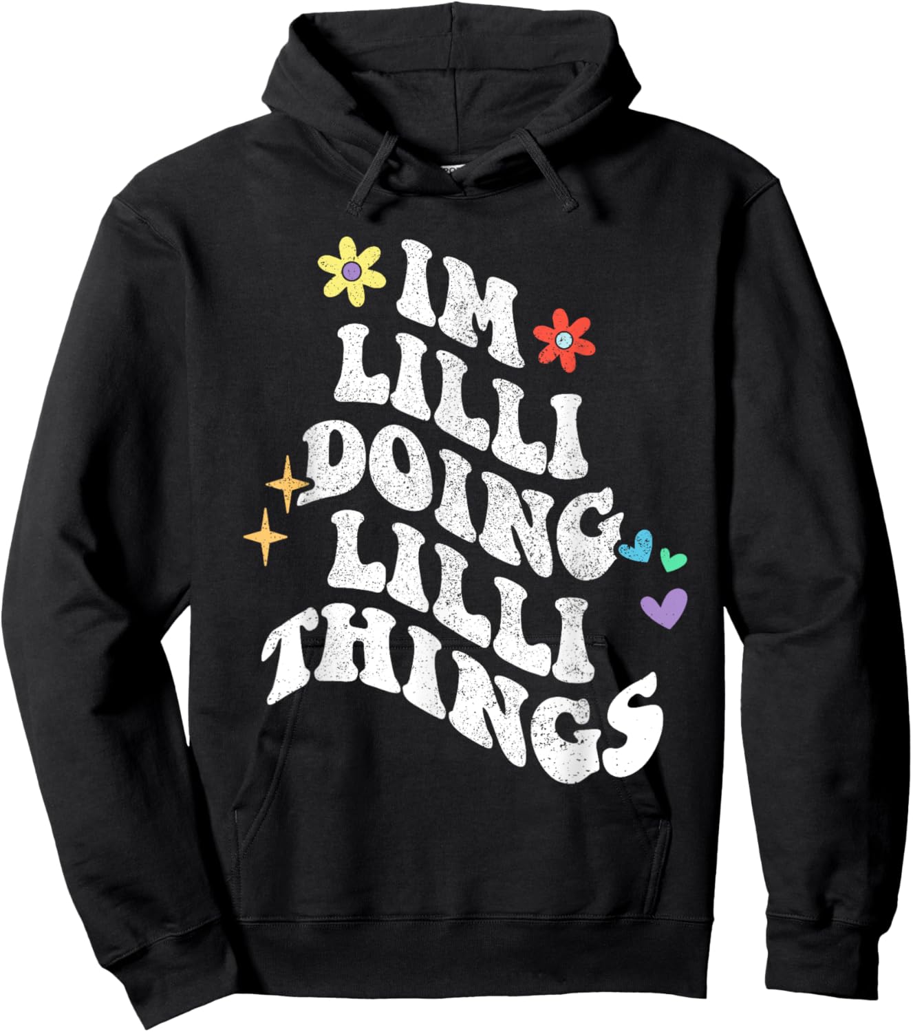 Retro Groovy Im Lilli Doing Lilli Things Funny Mother's Day Hoodie - Hoodie | Black