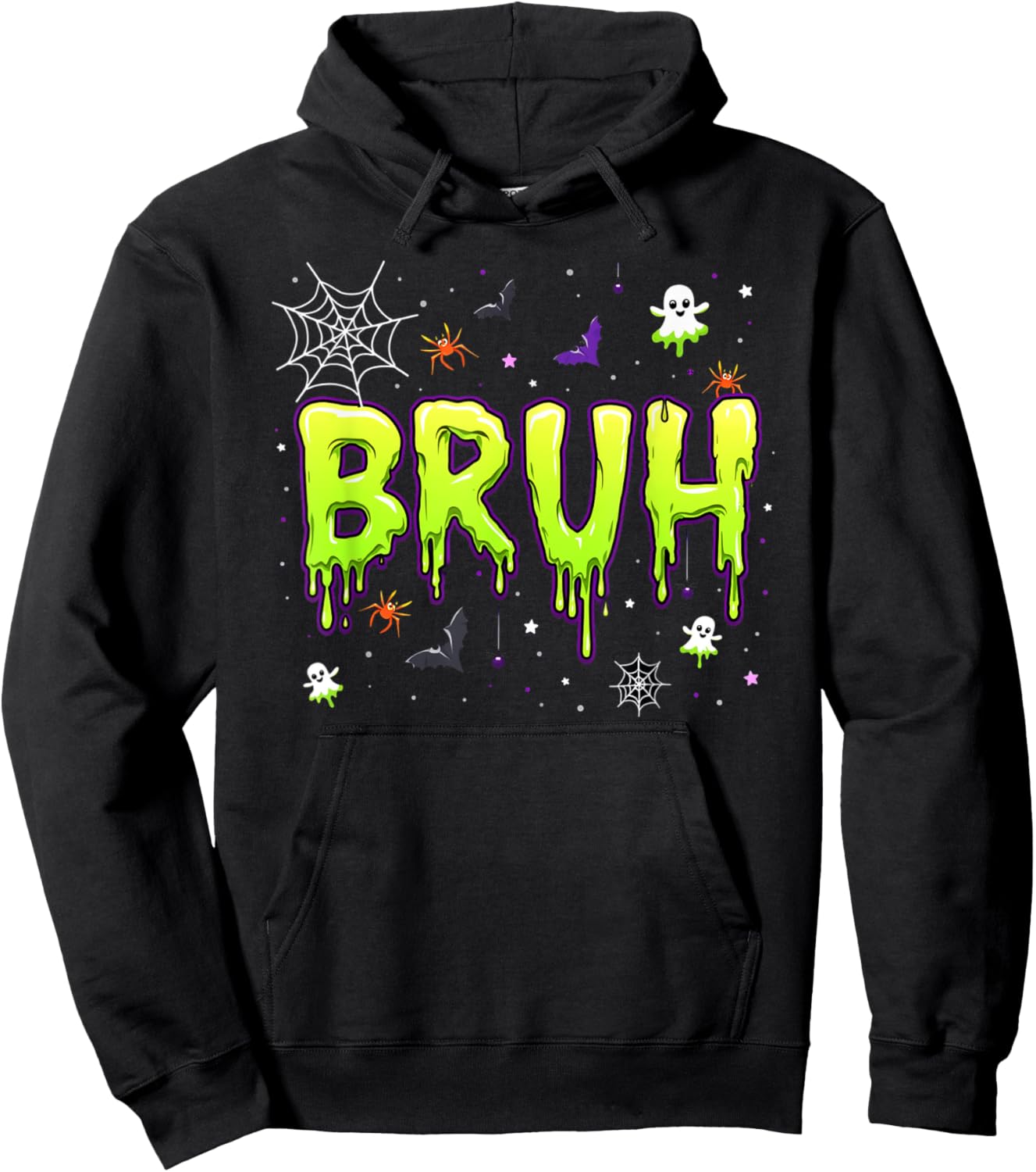 Bruh halloween kids boys girls men women Trick Treat funny Hoodie - Hoodie | Black