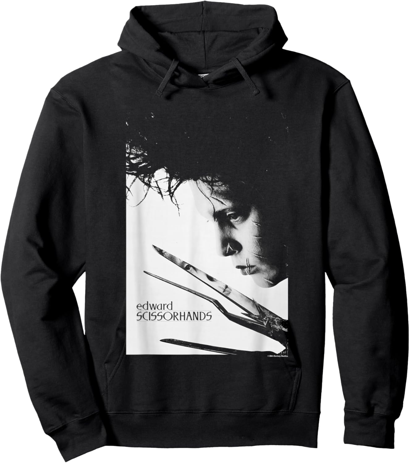 Edward Scissorhands Iconic Edward Vintage Big Chest Portrait Hoodie - Hoodie | Black