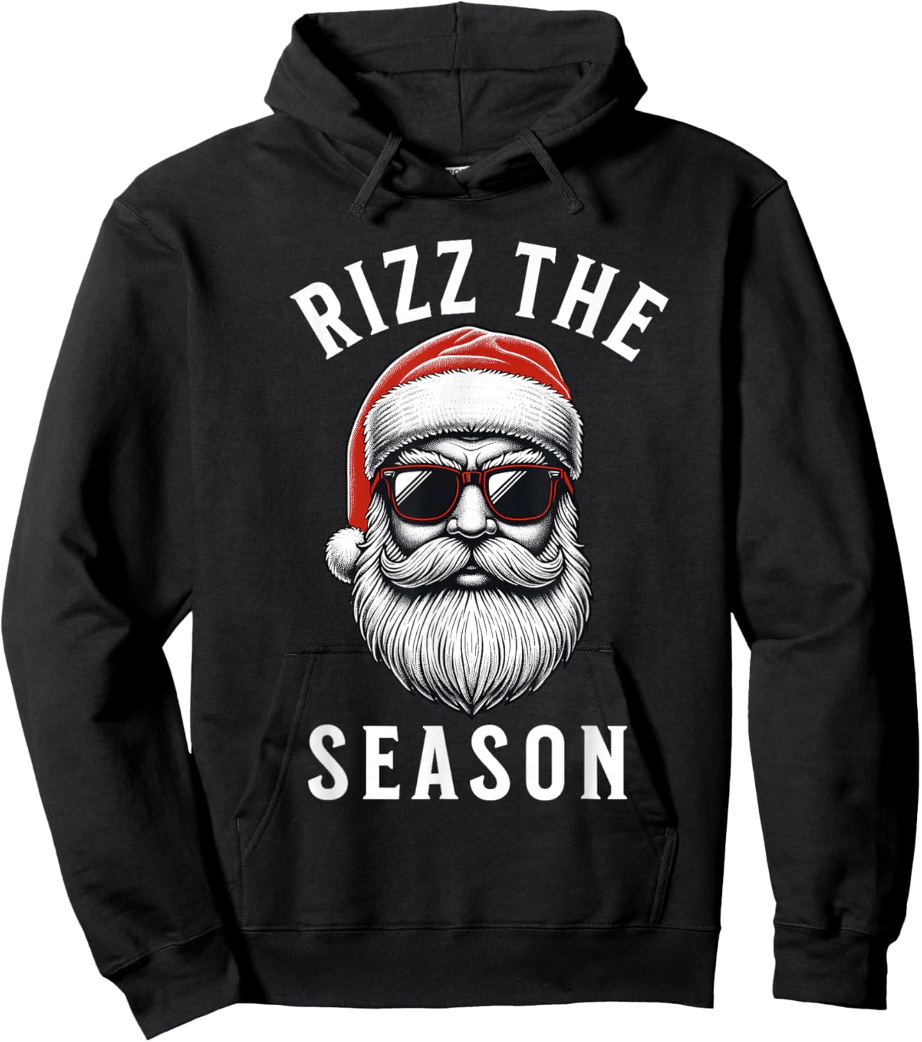 Rizz The Season Silly Christmas Funny Santa Men Teen Boys Hoodie - Hoodie | Black