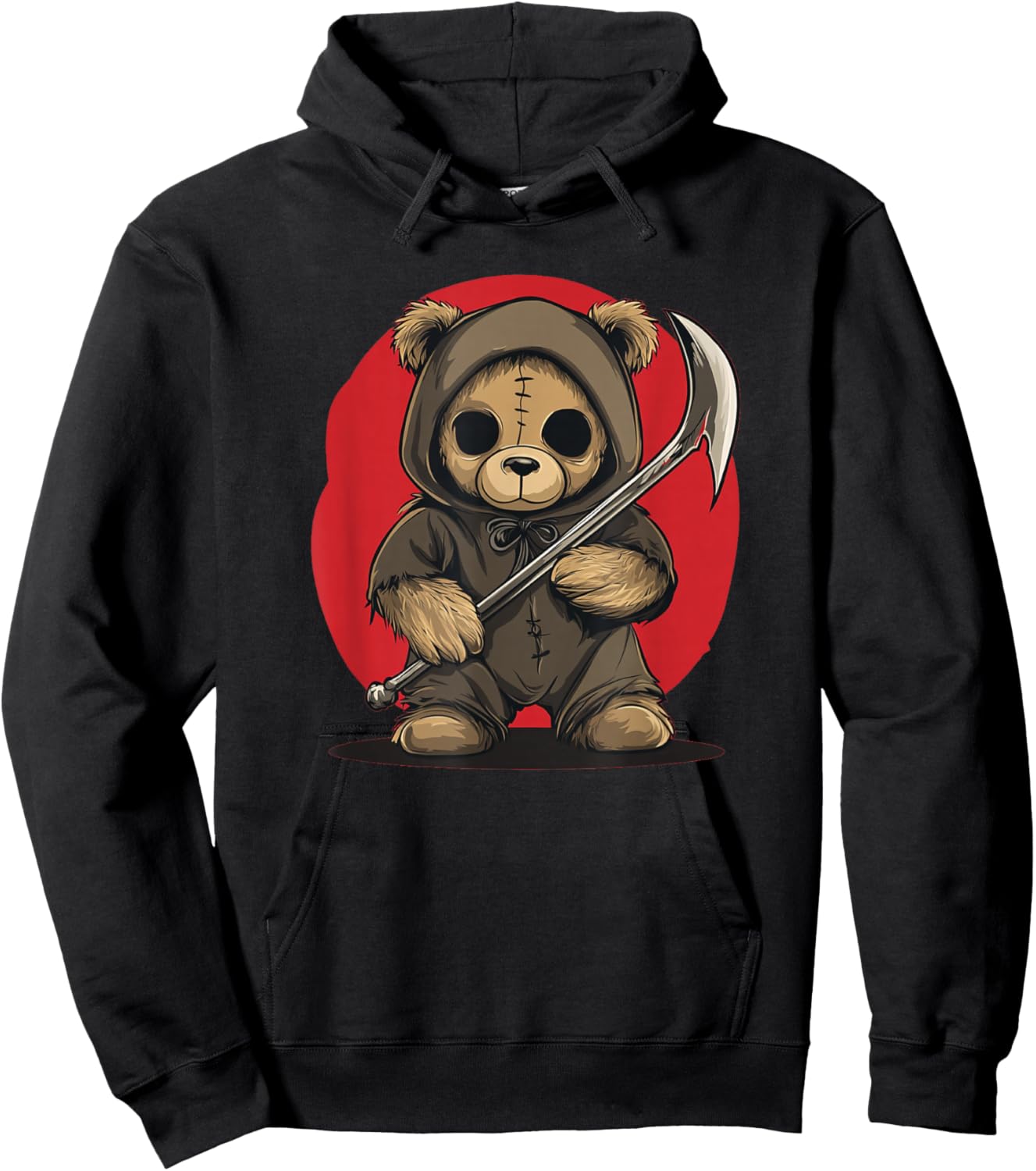 Halloween Teddy Bear in Grim Reaper Costume Hoodie - Hoodie | Black
