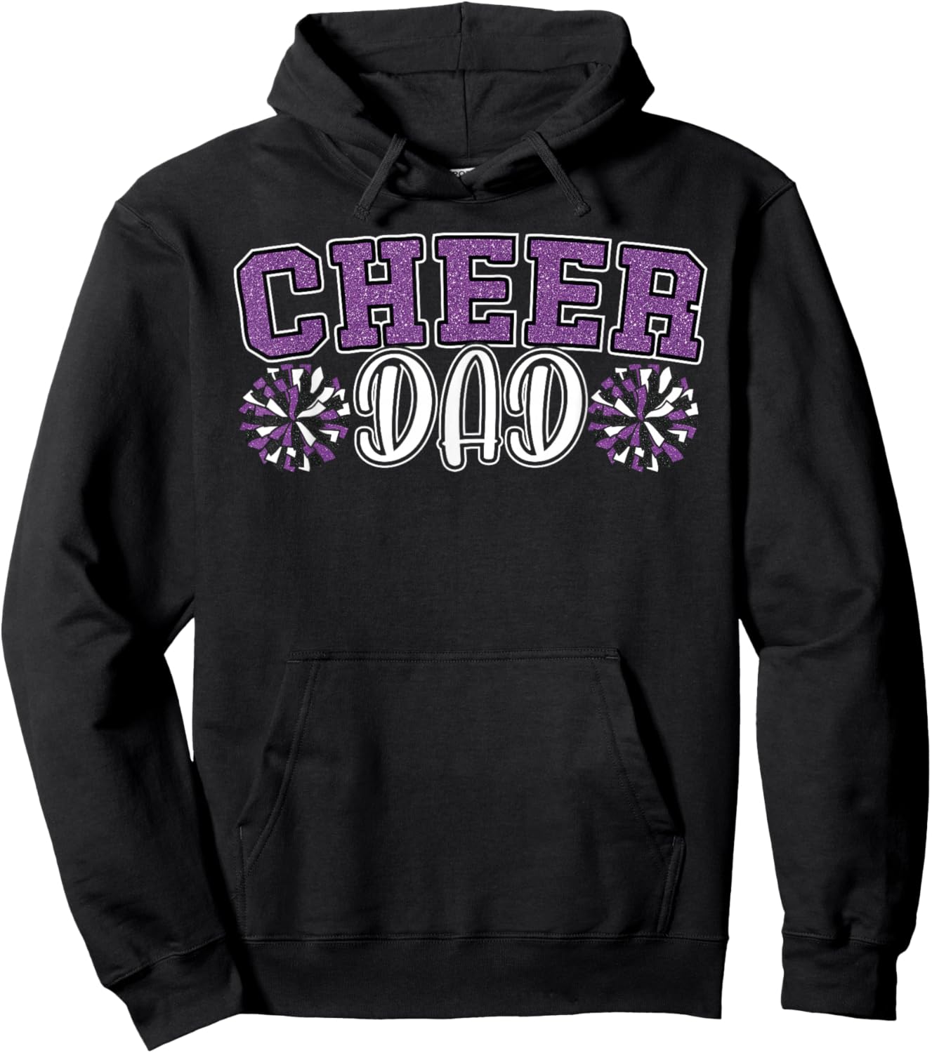 Proud Cheer Dad My Favorite Cheerleader Calls Me Dad Purple Hoodie - Hoodie | Black