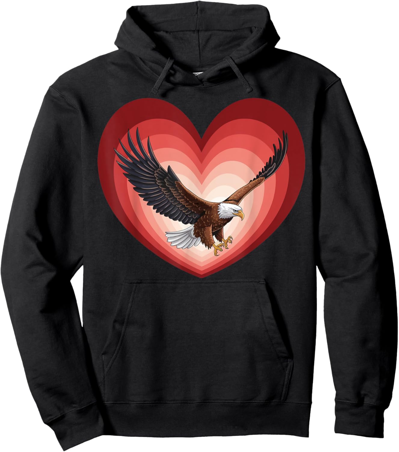 Retro Eagle Love Valentine's Day Eagle Gifts Men Women Kids Hoodie - Hoodie | Black