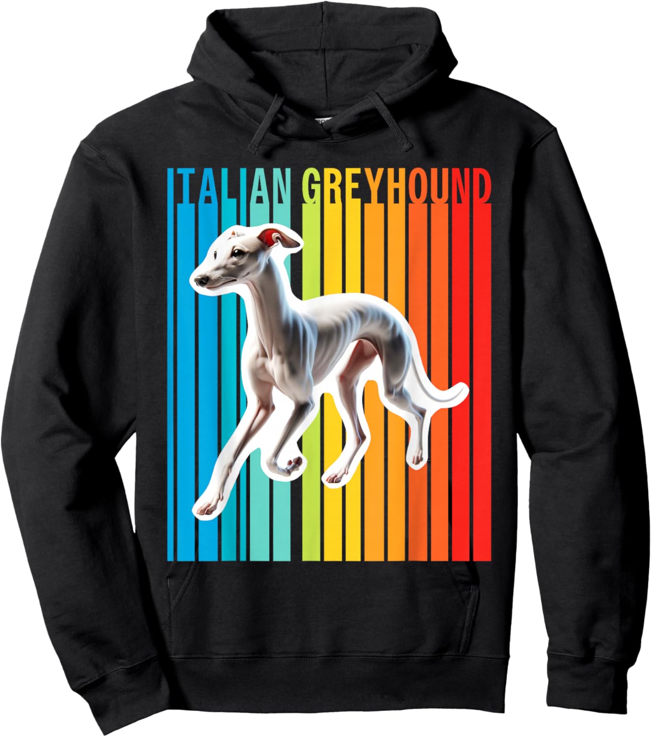 Colorful Italian Greyhound Hoodie - Hoodie | Black