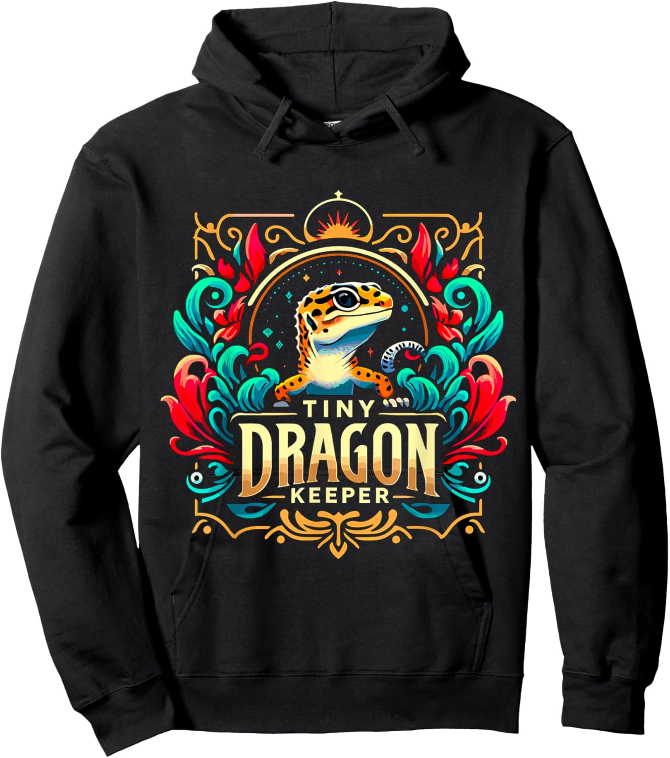 Tiny Dragon Keeper Leopard Gecko Hoodie - Hoodie | Black