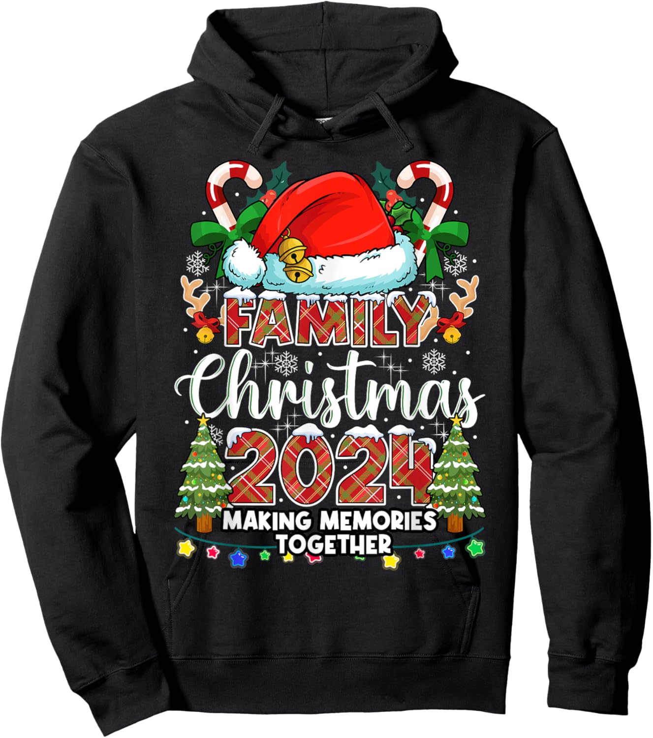 Family Christmas 2024 Matching Family Christmas Squad Xmas Hoodie - Hoodie | Black