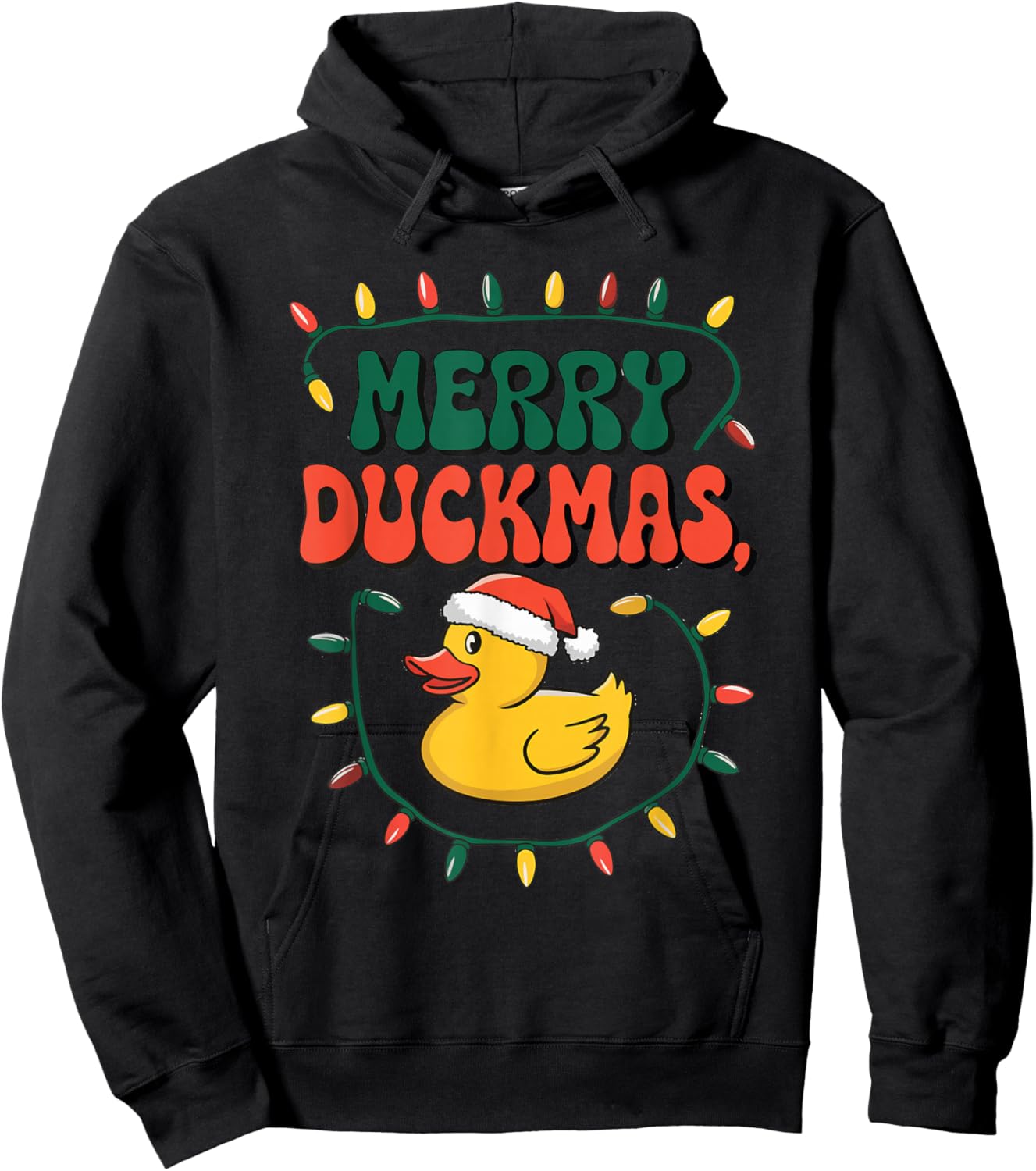 Merry Duckmas Christmas Rubber Duck Hoodie - Hoodie | Black