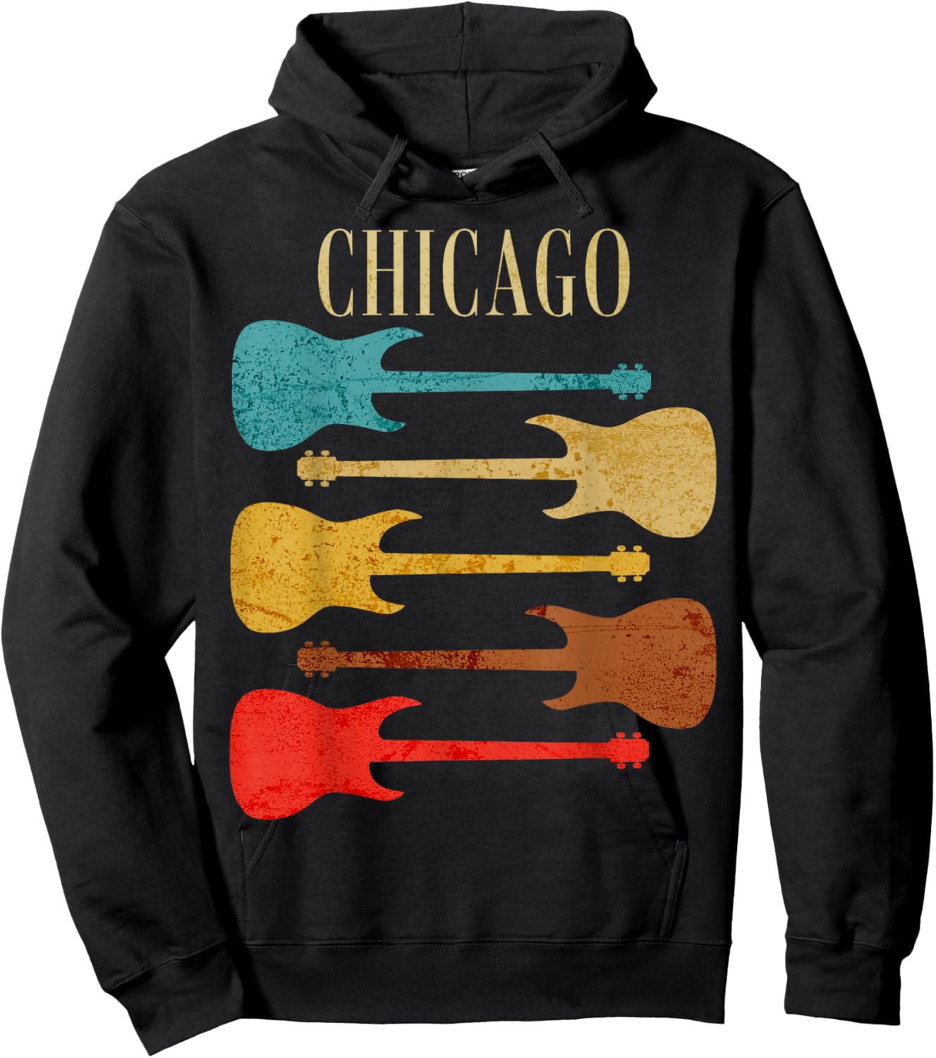 Chicago Concert Rock Music Festival Guitars Illinois Band IL Hoodie - Hoodie | Black