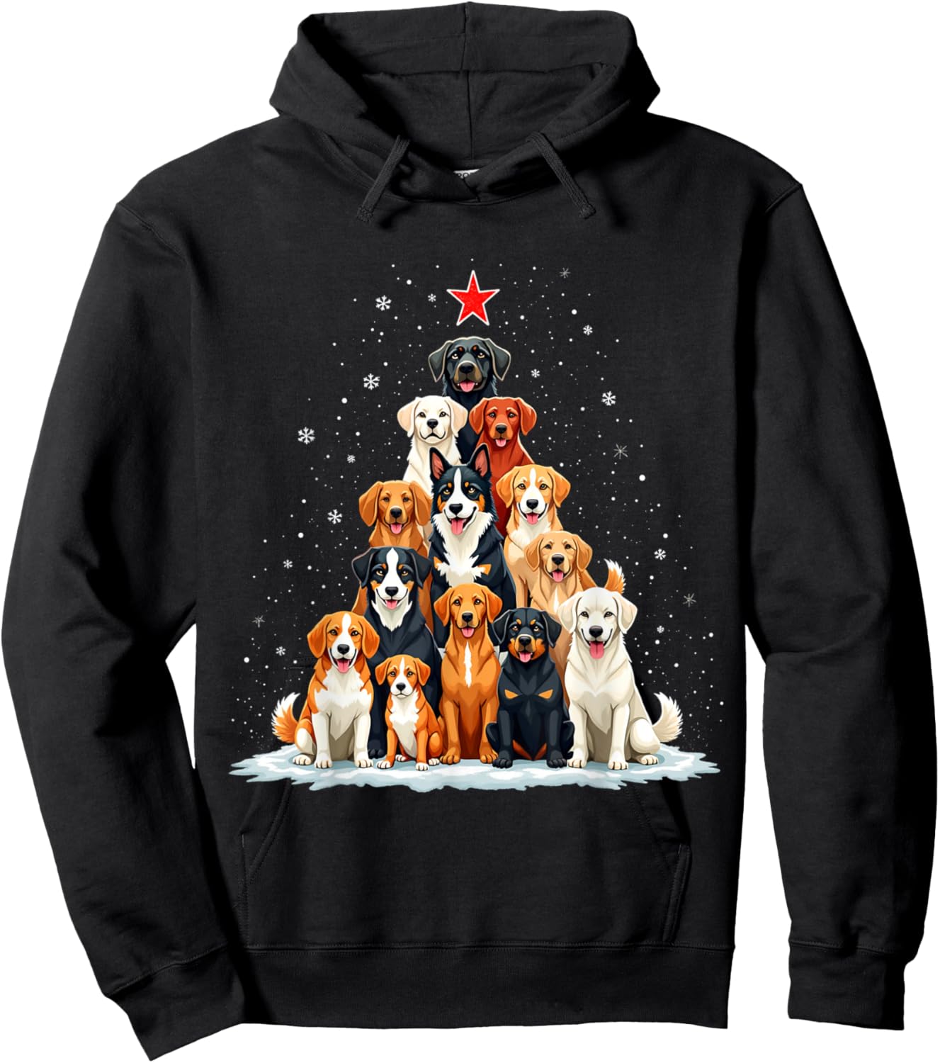 Dog Christmas Tree Dog Xmas Tree Women Men Boys Girls Kids Hoodie - Hoodie | Black