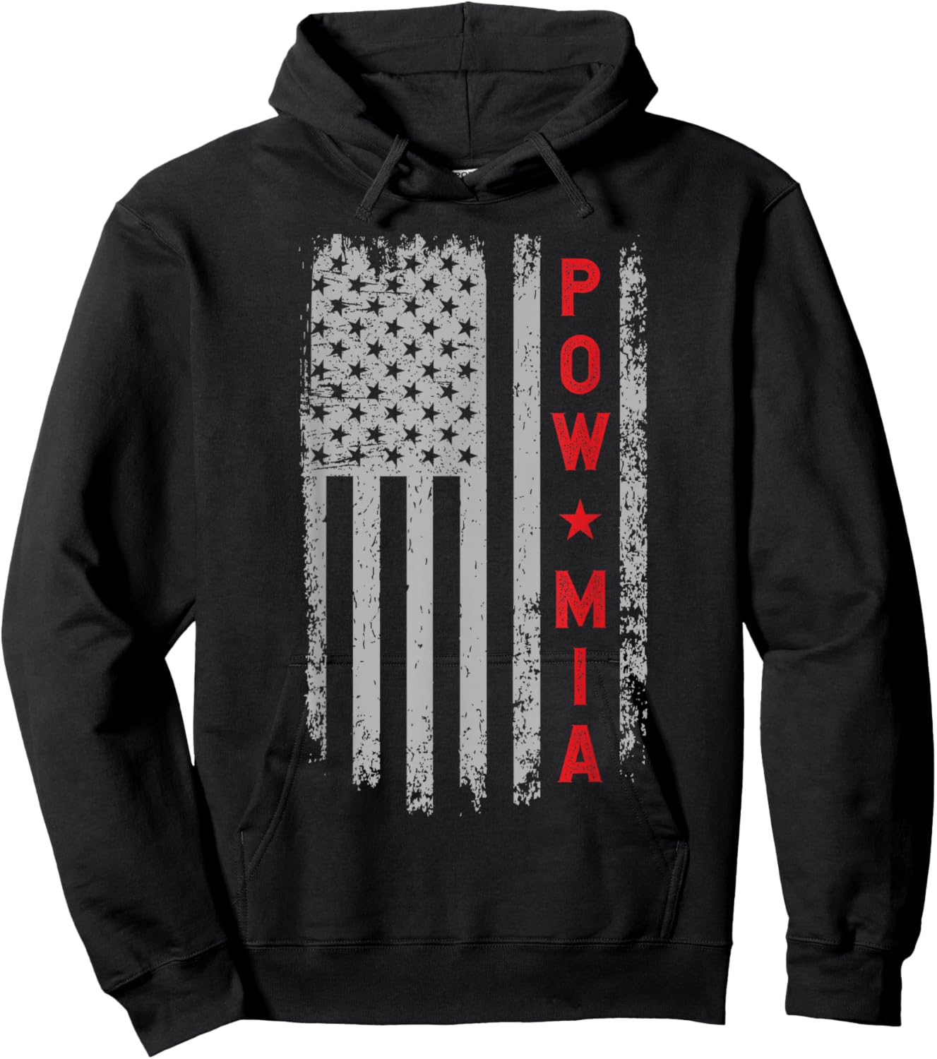 Pow Mia USA Flag You are not forgotten - Veterans Day Hoodie - Hoodie | Black