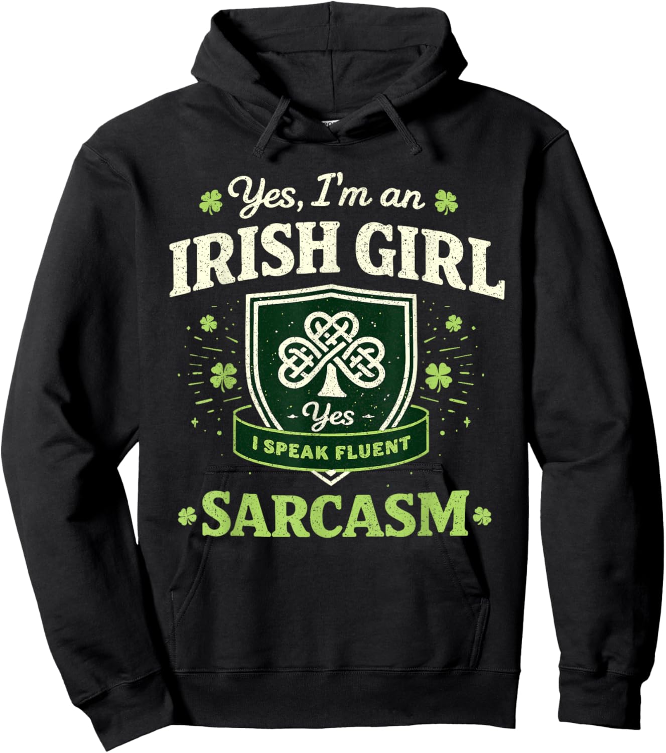 Irish Girl Funny St Patricks Day for Women Girls St Pattys T-Shirt - Hoodie | Black