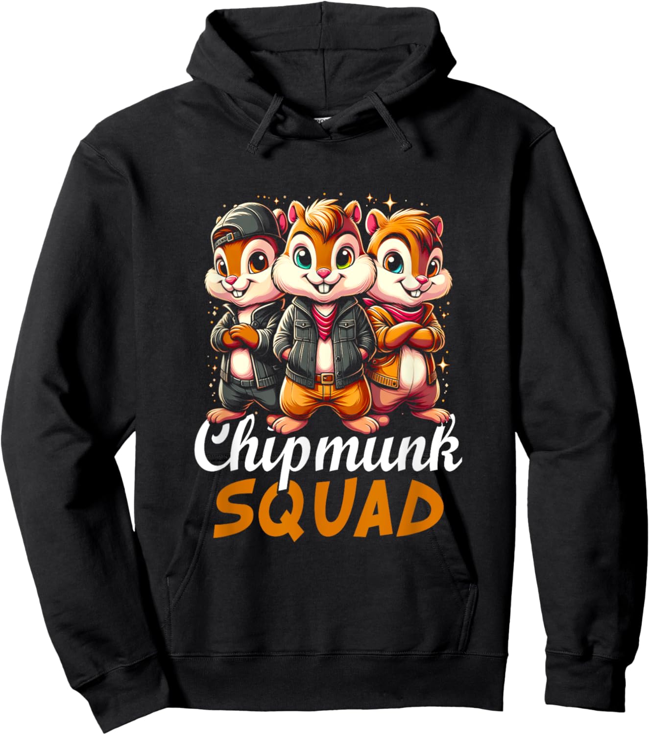 Chipmunk Squad For Chipmunk Lover Cartoon Style Character Hoodie - Hoodie | Black