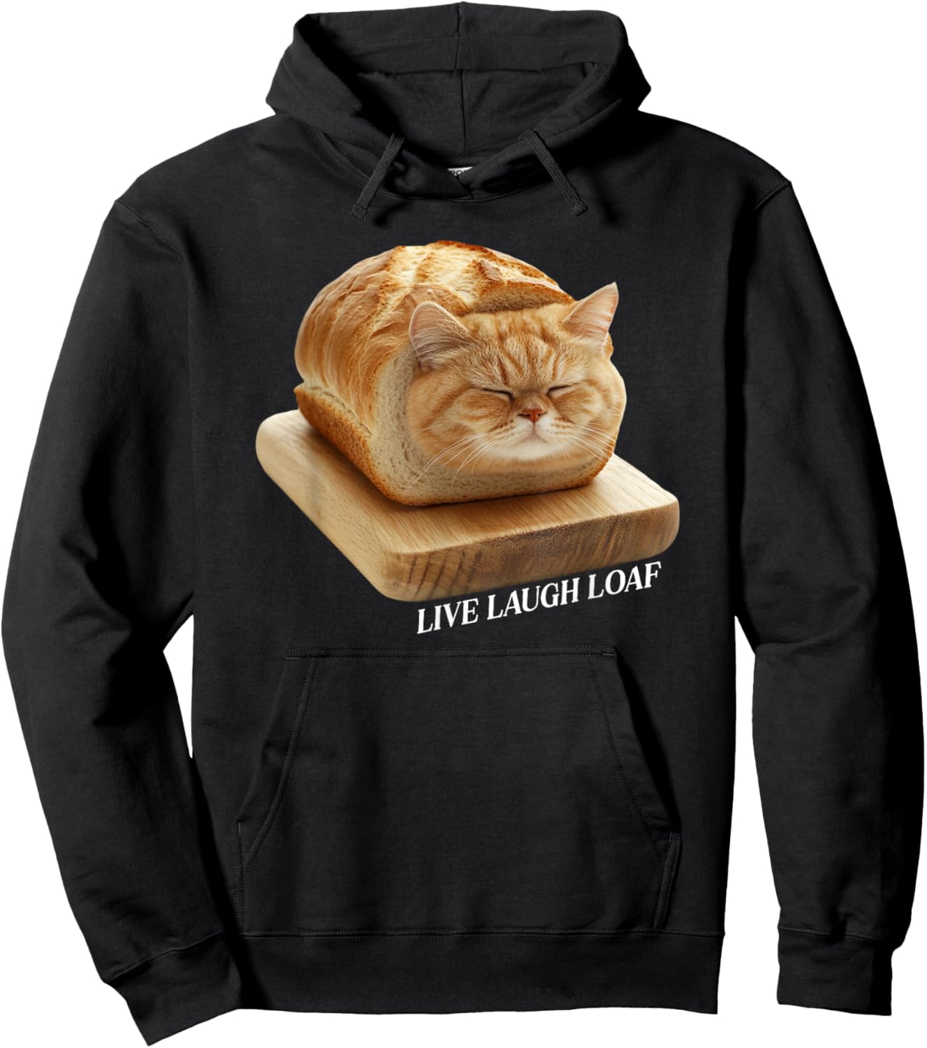 Live Laugh Loaf Sleeping Cat Loaf Women Girls Kids Hoodie - Hoodie | Black