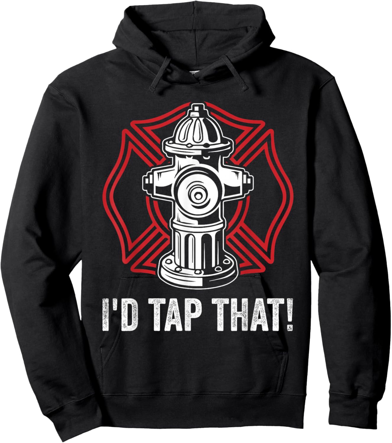 Firefighter Fireman I'd Tap That! Fire Hydrant Firefighting Hoodie - Hoodie | Black