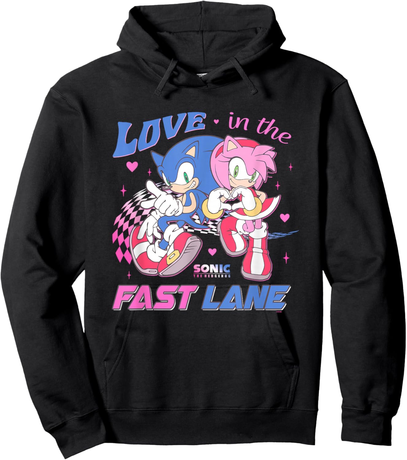 Sonic The Hedgehog Valentine's Day Love In The Fast Lane Hoodie - Hoodie | Black