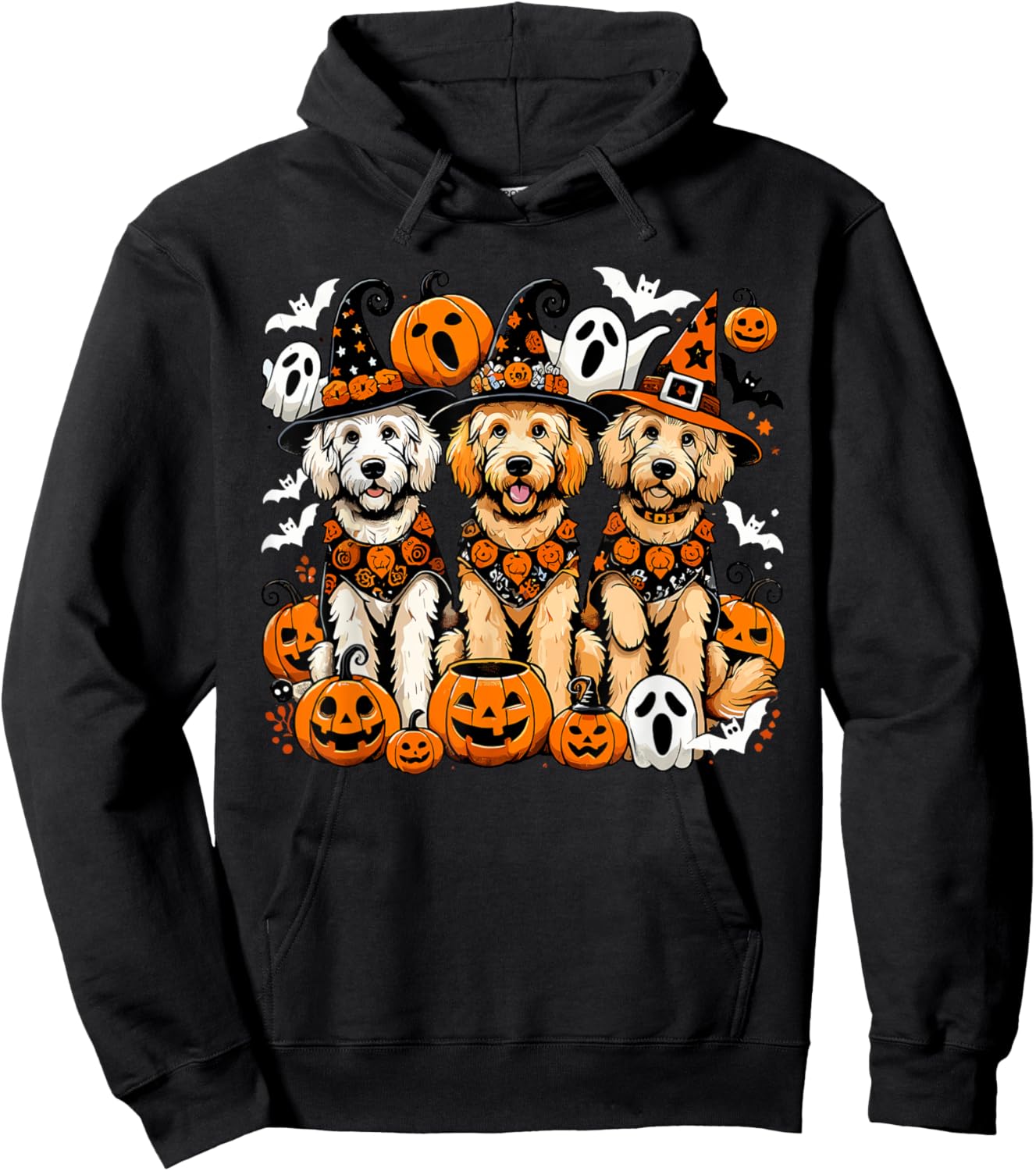 Golden Doodle Halloween Costume, Dog Ghost Hoodie - Hoodie | Black