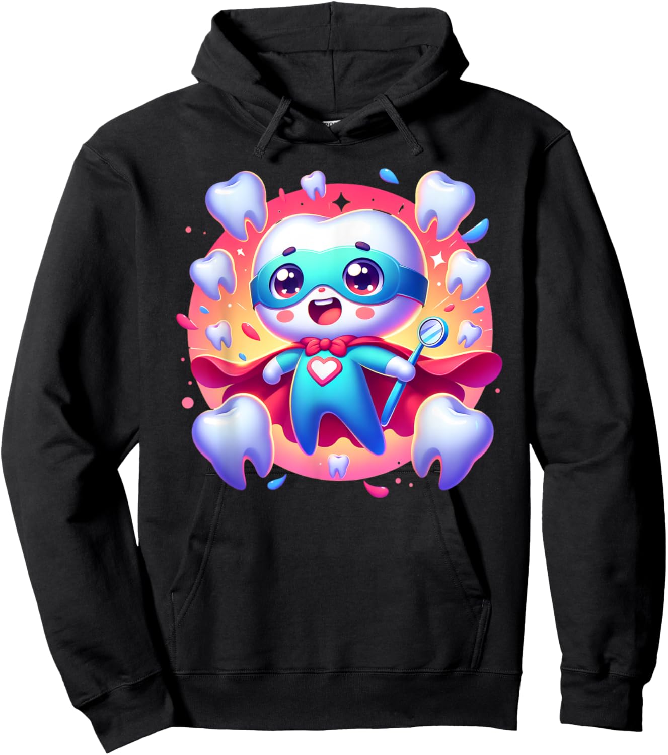 Cute Super Hero Dentist Superhero Tooth Doctor Hoodie - Hoodie | Black