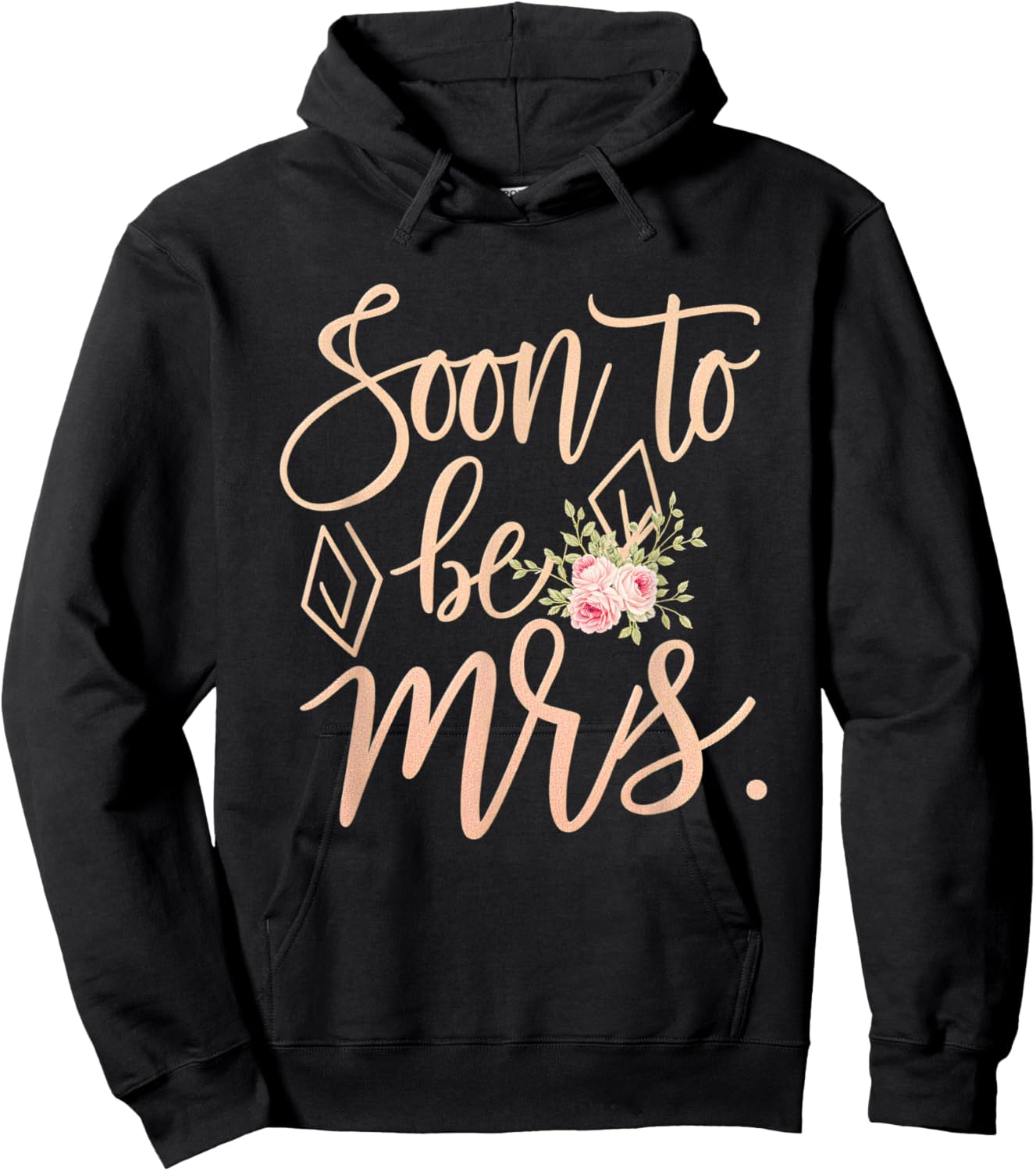 Soon to be Mrs Bride Future Wife Engagement Floral Hoodie - Hoodie | Black