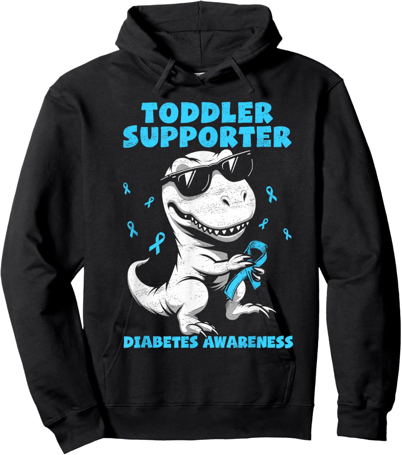 Support Squad Diabetes Awareness T Rex Kid Boy T1D Type 1 Hoodie - Hoodie | Black