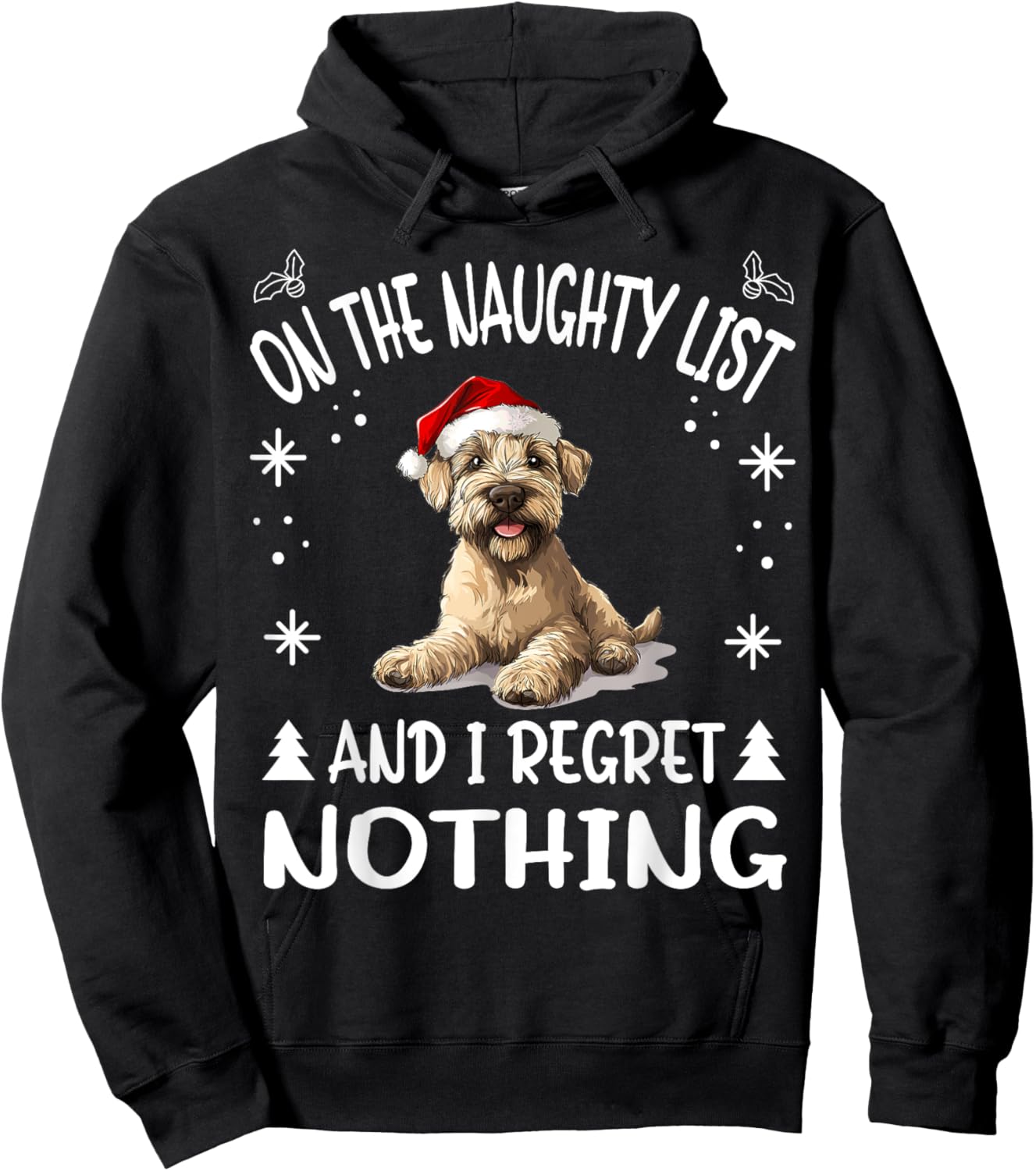 Cute Soft Coated Wheaten Terrier Dog Christmas On The Hoodie - Hoodie | Black