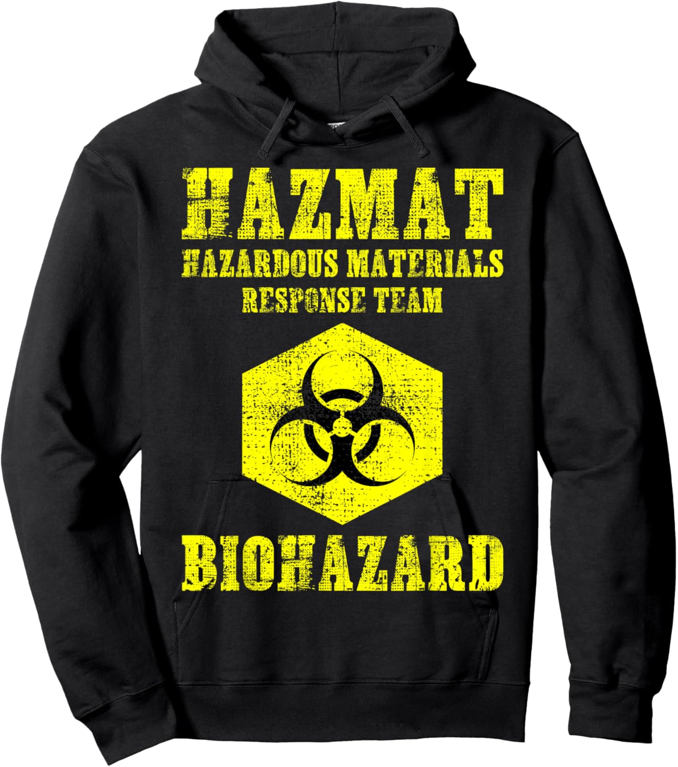 Hazardous Material Hazmat Response Team Grunge Biohazard Hoodie - Hoodie | Black
