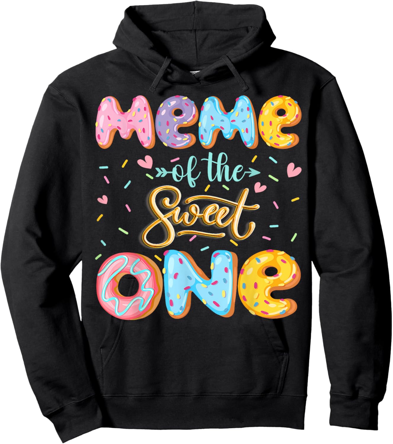 Meme Of The Sweet One 1St Birthday Girl Donut Lover Hoodie - Hoodie | Black