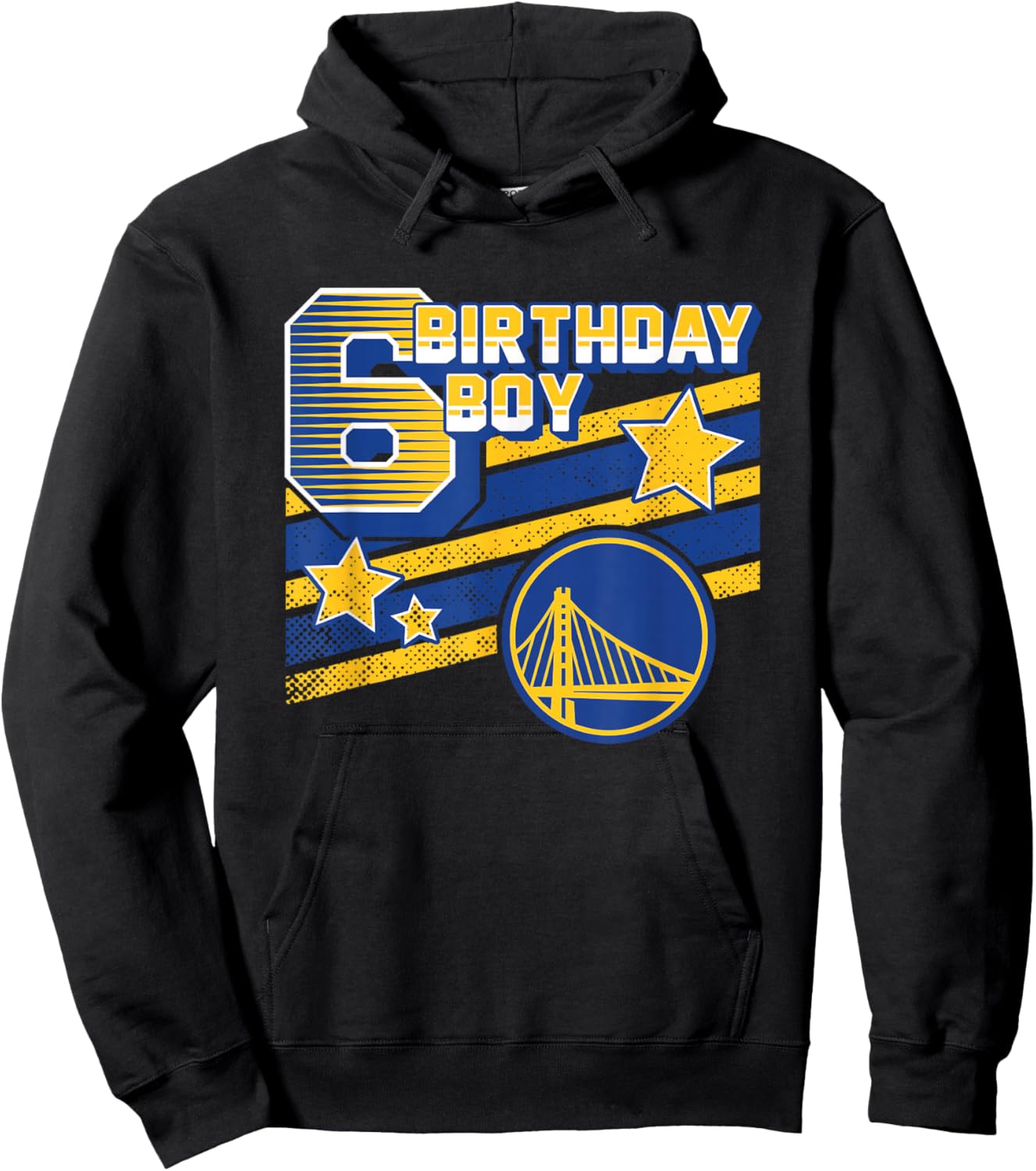 NBA Birthday Golden State Warriors 6th Birthday Boy Logo Hoodie - Hoodie | Black