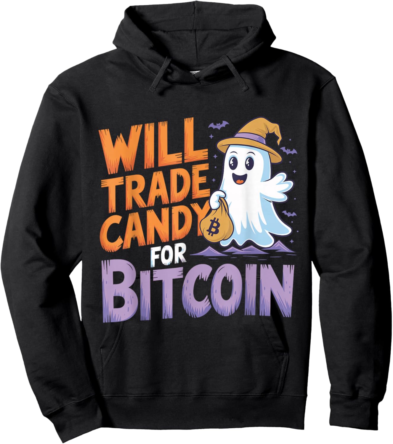 Will Trade Candy for Bitcoin - Funny Halloween Crypto Hoodie - Hoodie | Black