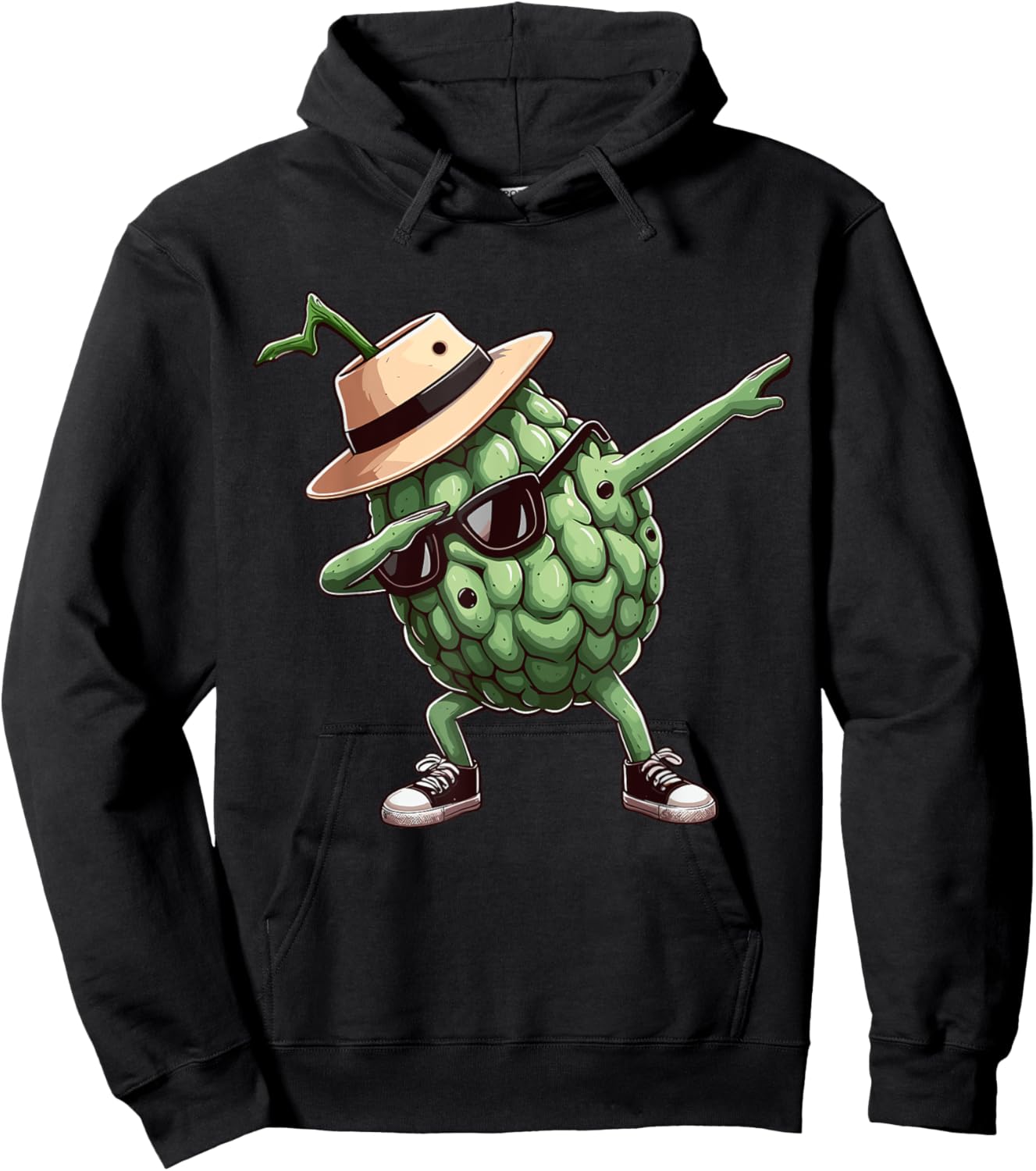 Cherimoya Dabbing Dance Sunglasses Fruit Lovers Hoodie - Hoodie | Black