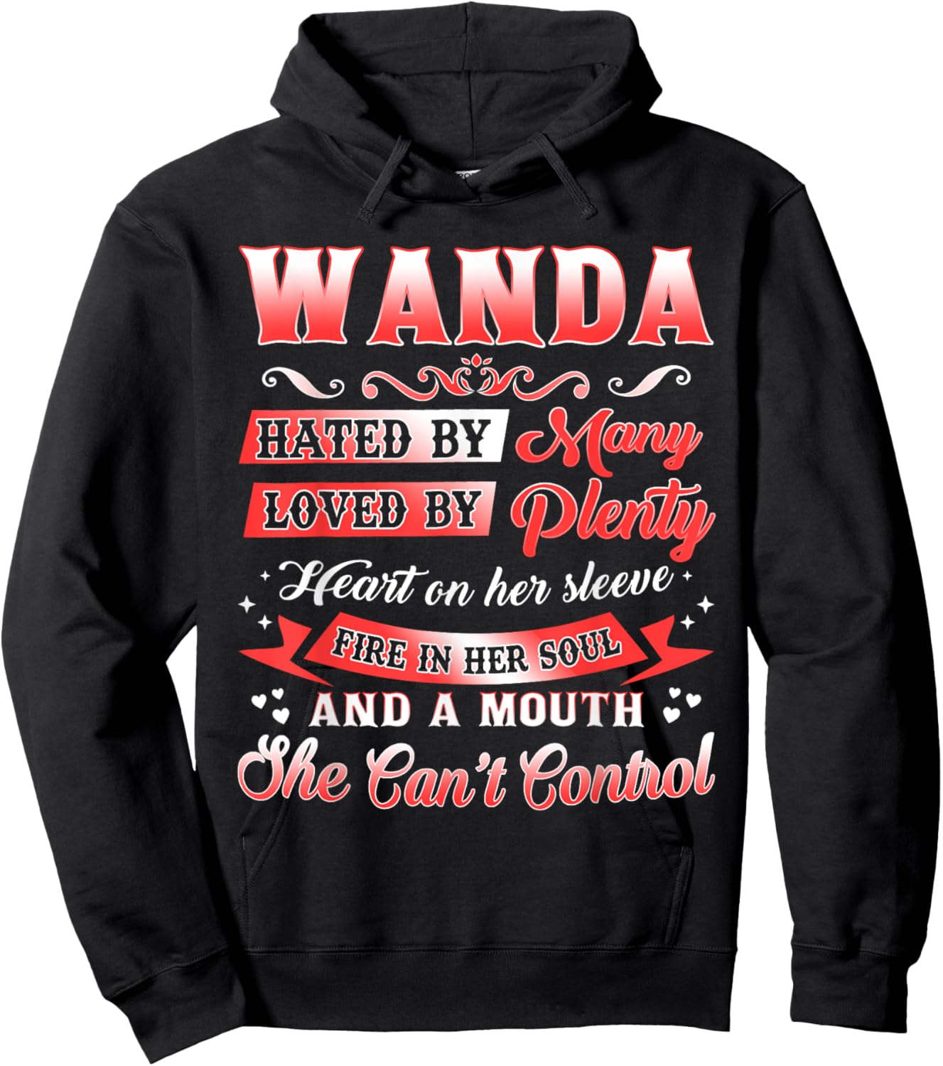 Wanda Name Shirt Personalized Wanda First Name Hoodie - Hoodie | Black