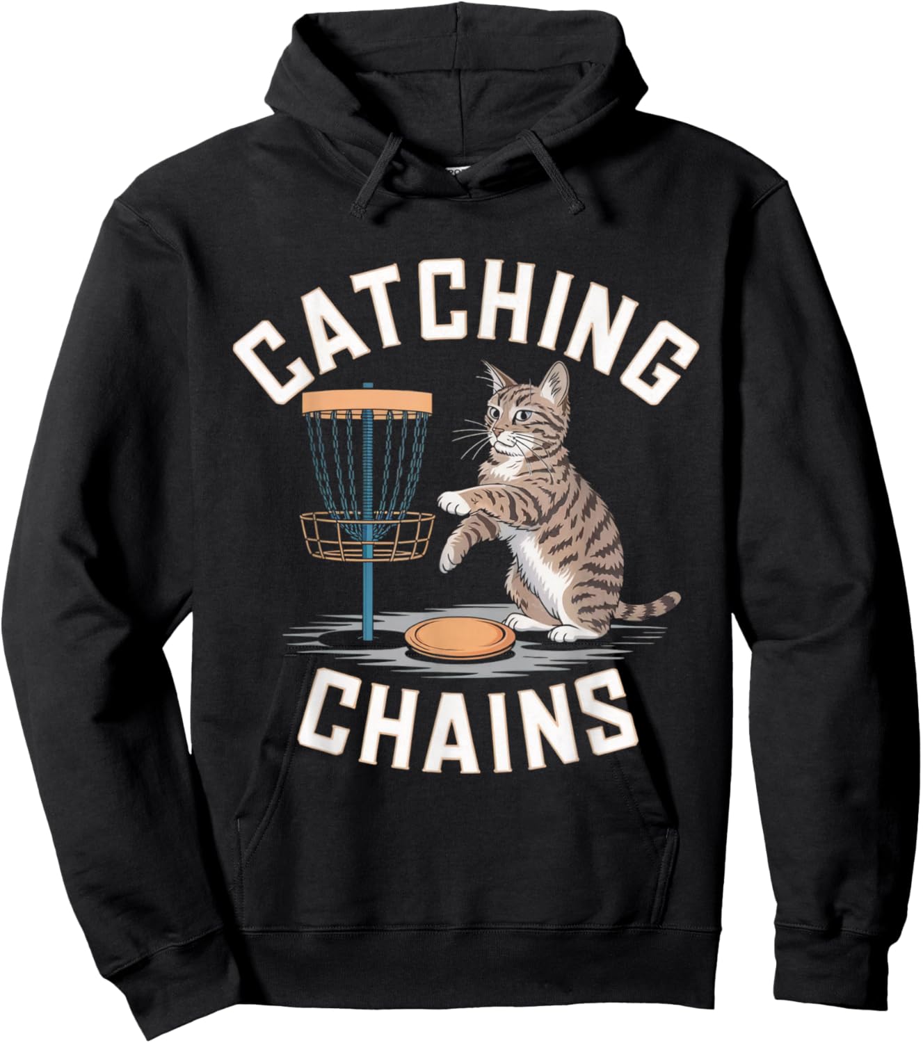 Funny Disc Golf Cat Lover Men Women Disc Golf Player Golfer Hoodie - Hoodie | Black
