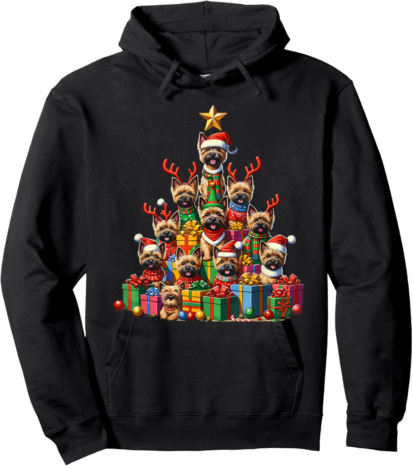 Christmas Tree Cairn Terrier Terriers Hoodie - Hoodie | Black