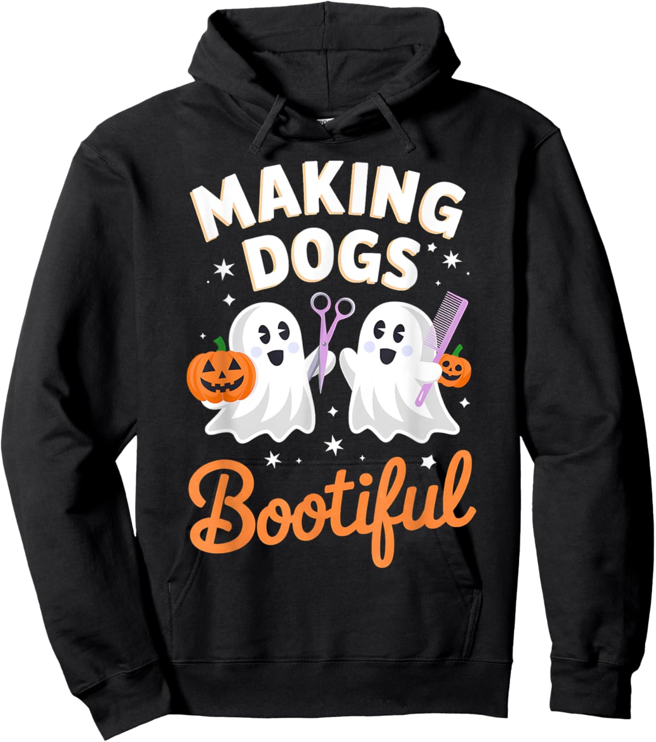 Pet Groomer Funny Halloween Making Dogs Bootiful Hoodie - Hoodie | Black