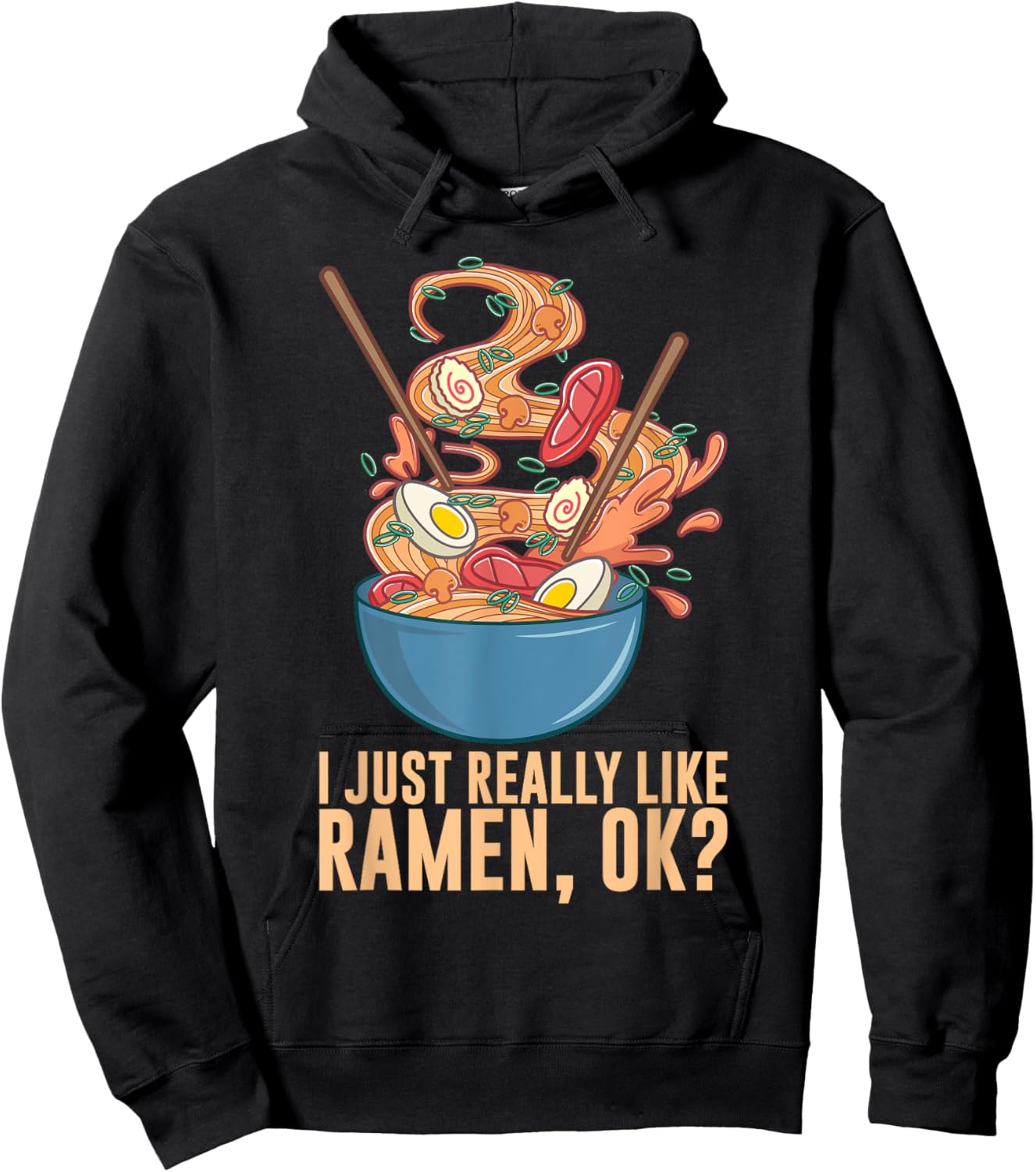 Funny Ramen Noodles Art Women Noodle Ramen Lovers Hoodie - Hoodie | Black