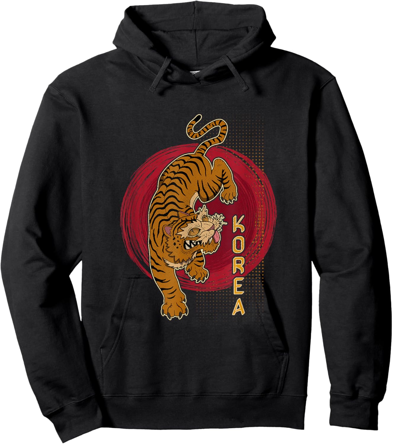 Korea tiger national souvenir ancestry Seoul Asian tourist Hoodie - Hoodie | Black