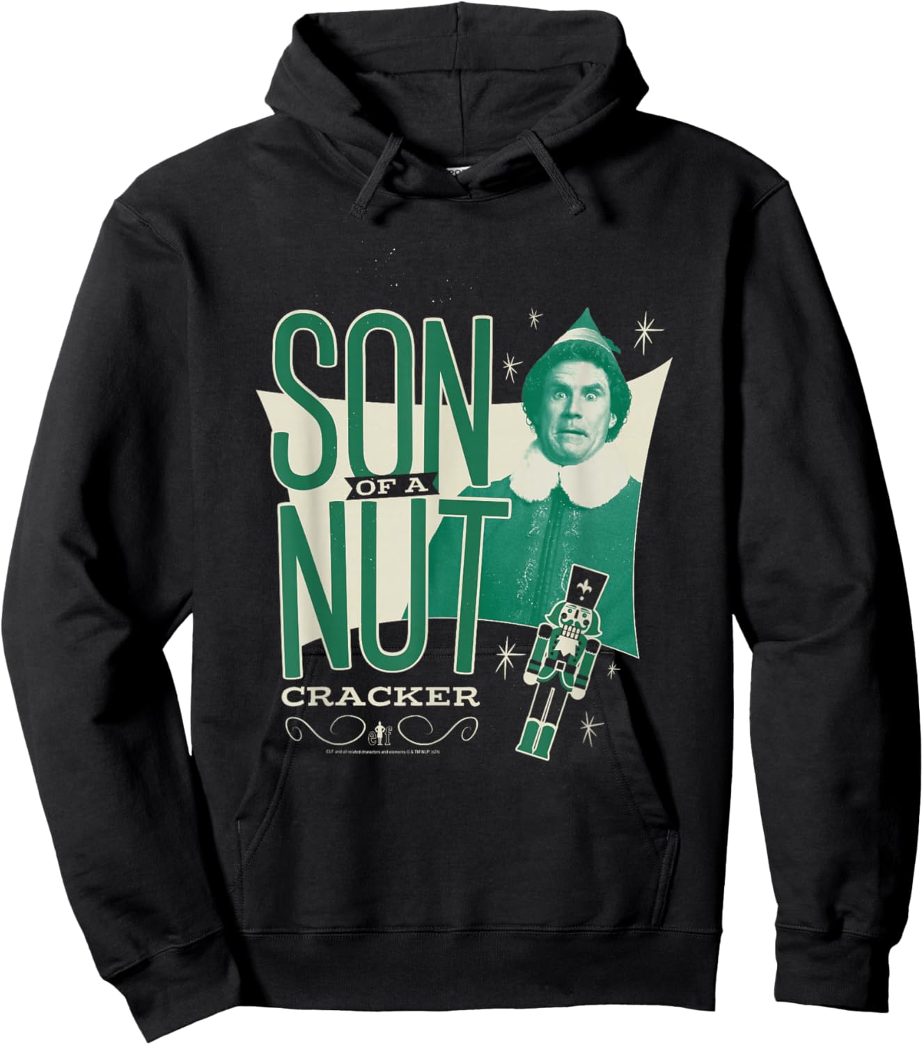 Elf Vintage Buddy Son of a Nutcracker Funny Christmas Hoodie - Hoodie | Black