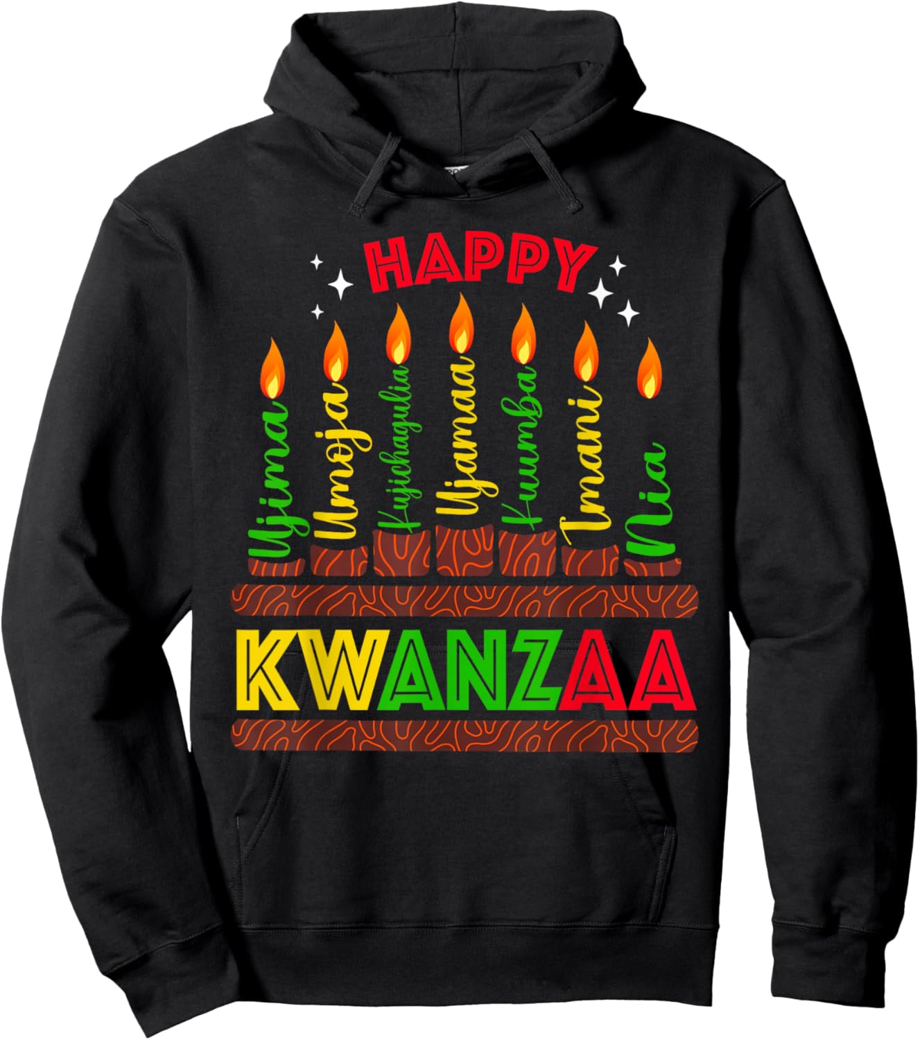 Happy Kwanzaa Seven Principles Of Kwanzaa Men Women Kids Hoodie - Hoodie | Black