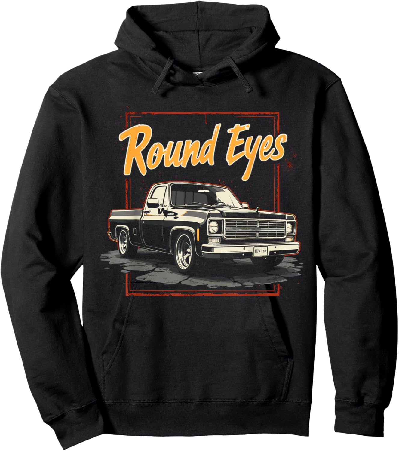Squarebody Truck Retro Round Eyes C10/K10 Square body Truck Hoodie - Hoodie | Black