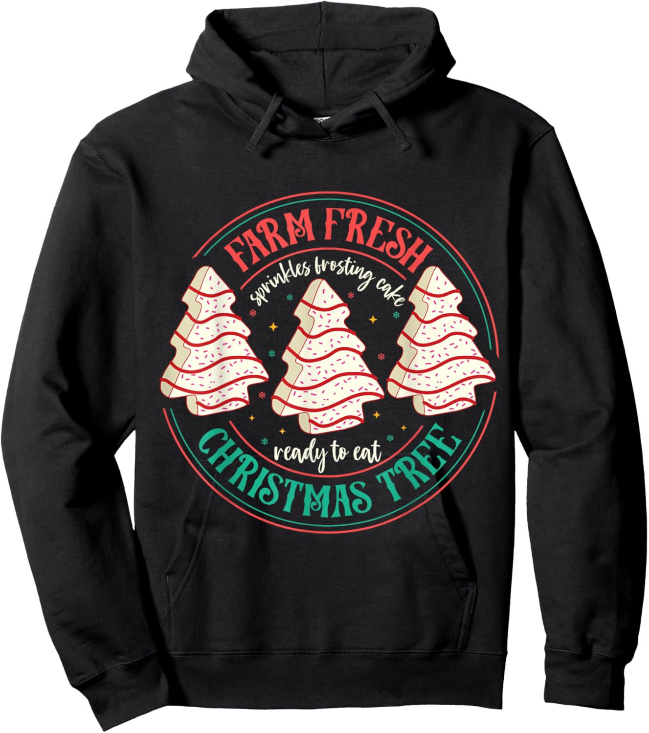 Farm Fresh Christmas Tree Cakes -Kids Black Christmas Tree Holiday Hoodie - Hoodie | Black