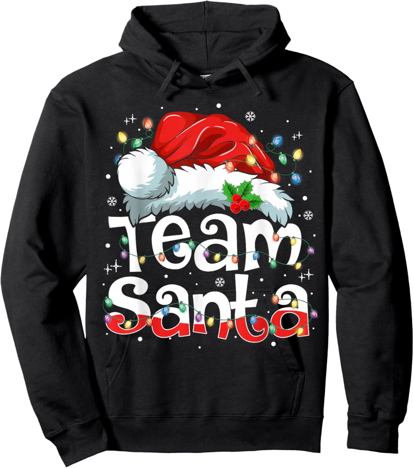 Team Santa Claus Christmas Family Matching Pajama Funny Xmas Hoodie - Hoodie | Black