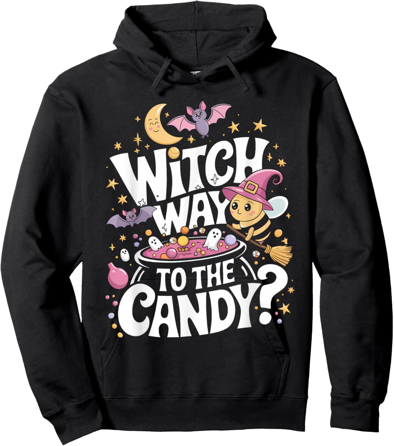 Funny Bee Witch Way to the Candy? Funny Bee Witched Spooky Hoodie - Hoodie | Black