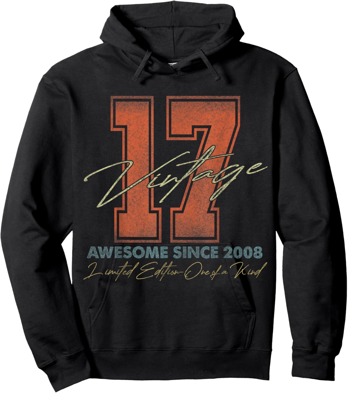 17 Year Old Gifts Vintage 2008 Limited Edition 17th Birthday Hoodie - Hoodie | Black