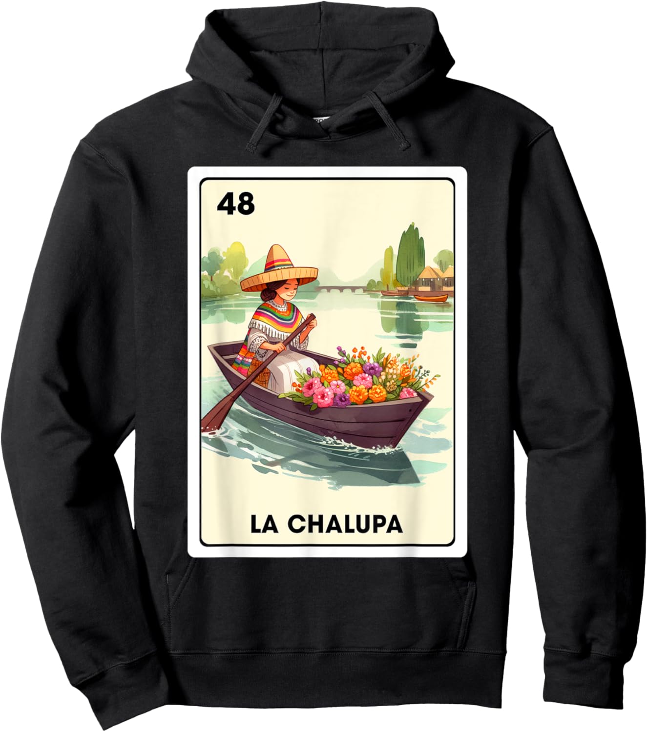 Mexican Slang The Boat La Chalupa Mexican Bingo Card Hoodie - Hoodie | Black