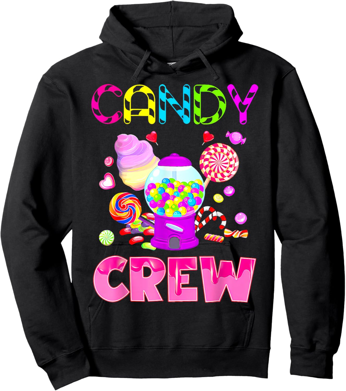 Candy Land Costume Women Candy Crew Sweetie Candy Squad Hoodie - Hoodie | Black