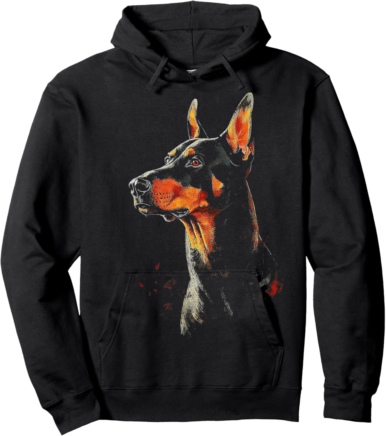 Doberman Dog Motif Pet Artwork Doberman Hoodie - Hoodie | Black