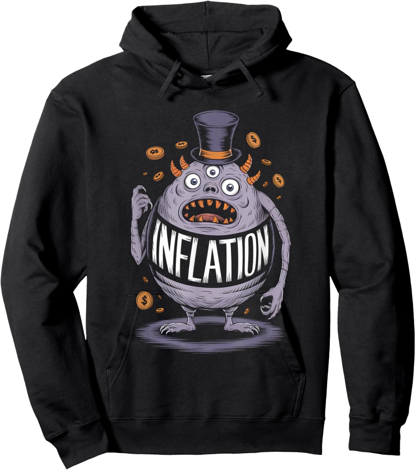 Scary Halloween Costume - Inflation Monster Political Funny Hoodie - Hoodie | Black