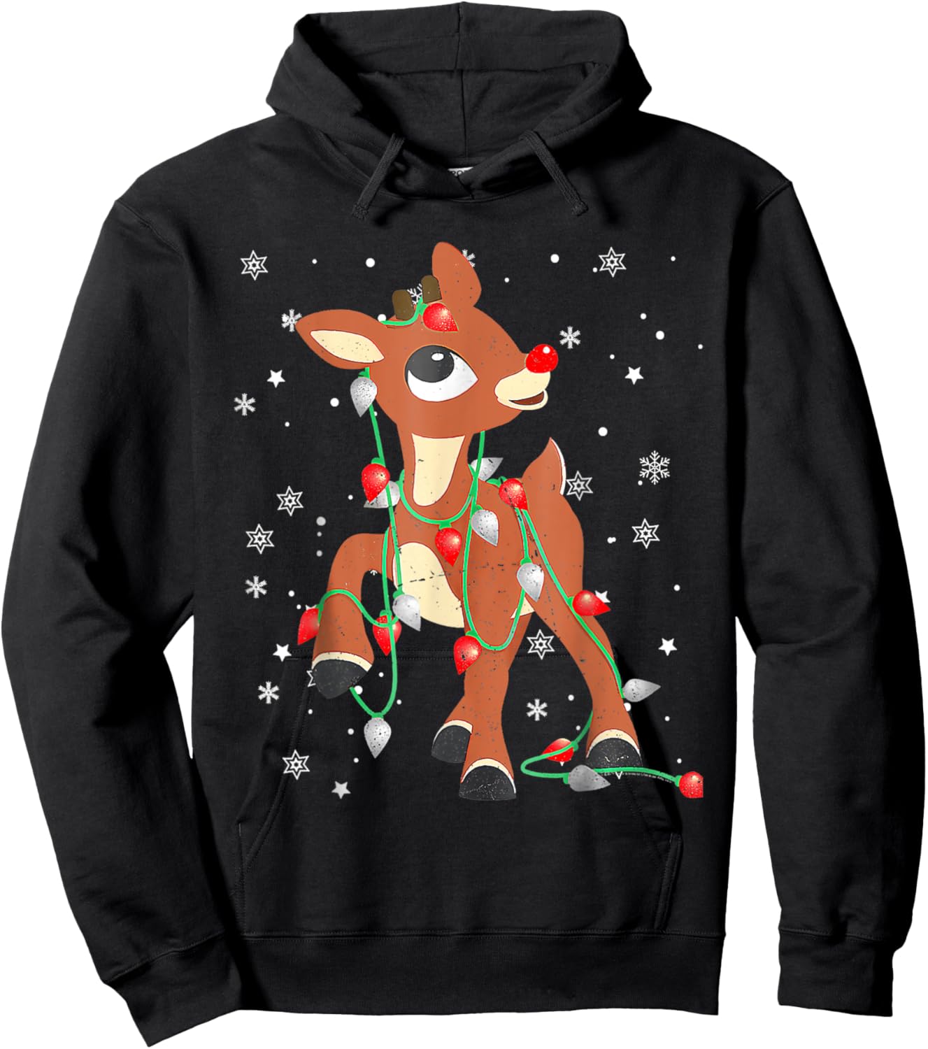 Rudolph The Red Nose Reindeer For Kids And Christmas Fan Hoodie - Hoodie | Black